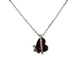 Sophisticated Style Swarovski Heart Necklace Purple Pendant Crystal Rope 18"